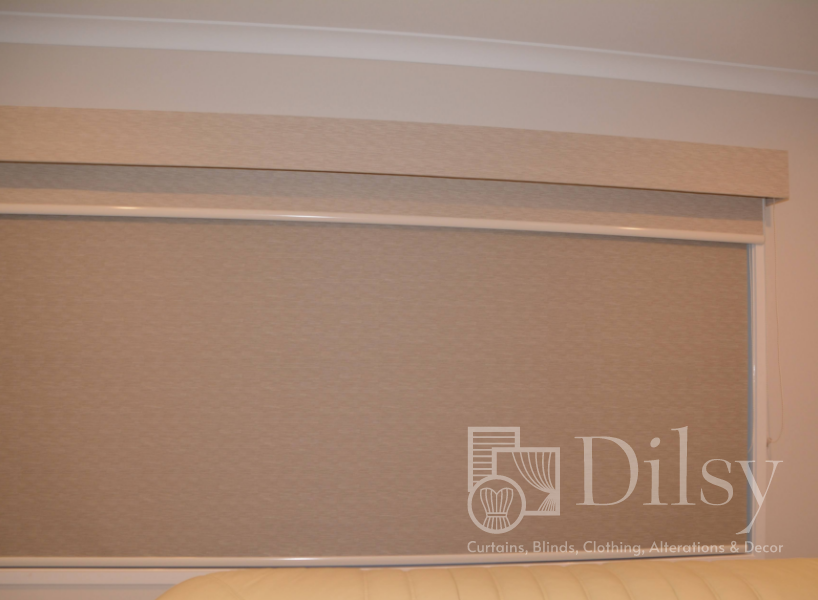 Bonded pelmet blinds in bedroom