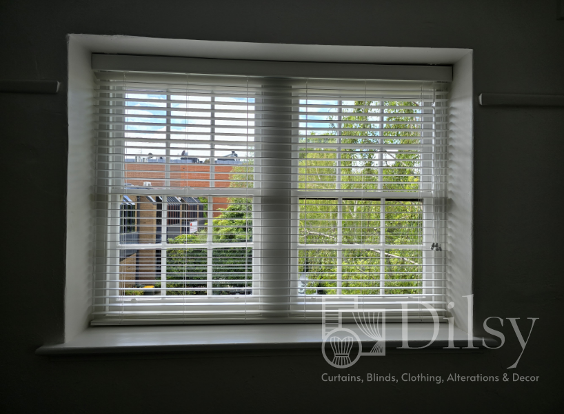 PVC venetian blinds in bedroom