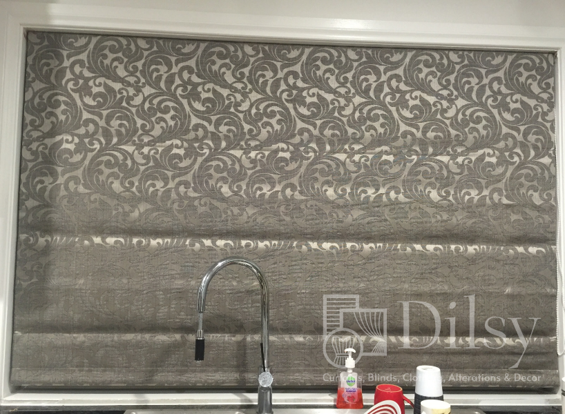 Roman blinds in kitchen